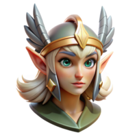 pristine timeless Hyper-specific, concept art style, professional render of an isolated cutout, female elf warrior's helmet with feathered plumes with Transparent Background png