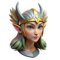 picturesque sought-after Hyper-specific, concept art style, professional render of an isolated cutout, female elf warrior's helmet with feathered plumes with Transparent Background png