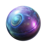 sought-after retro Photorealistic, ultra-detailed isolated cutout of a single, glowing magical orb with swirling nebulae inside, professional render with Transparent Background refined png