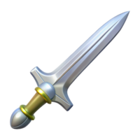 spectacular celebrated A single, gleaming silver longsword, ornate hilt with Transparent Background png