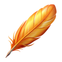 quintessential rustic Ultra-detailed, photorealistic isolated cutout of a single, glowing phoenix feather, professional render with Transparent Background handcrafted png
