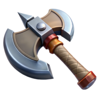 sought-after baroque Concept art style, hyper-specific professional render of an isolated cutout, orcish war axe with chipped blade with Transparent Background flawless png