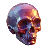harmonious elegant Ultra-detailed, photorealistic isolated cutout of a single, crystal skull with glowing fissures, professional render with Transparent Background handcrafted png