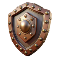 wonderful gothic Steampunk shield with intricate metalwork and rivets with Transparent Background museum quality png