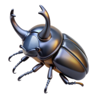 sumptuous signature Hyper-specific, isolated cutout concept art style professional render of a single rhinoceros beetle with Transparent Background png