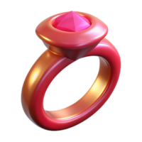 deslumbrante extraordinário ultra-detalhado, fotorrealista isolado Cortar fora do uma solteiro, Magia anel com uma ampla rubi pedra preciosa, profissional render com transparente fundo png