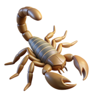 radiant renaissance Concept art style hyper-specific isolated cutout professional render of a single scorpion with Transparent Background precision png
