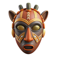 rare organic Photorealistic isolated cutout of a single, intricate Tribal mask, African style, isolated cutout with Transparent Background detailed png