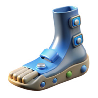 mysterious elegant Photorealistic, hyper-specific professional render of a biomechanical foot with magnetic levitation pads and pressure sensors Isolated cutout with Transparent Background precision png