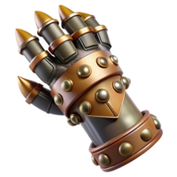 sought-after surreal Steampunk gauntlet with articulated fingers and spiked knuckles with Transparent Background refined png