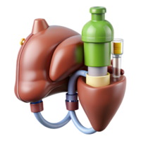 hypnotic exemplary Photorealistic, hyper-specific professional render of a biomechanical liver with bio-fuel processing unit and toxin filters Isolated cutout with Transparent Background png
