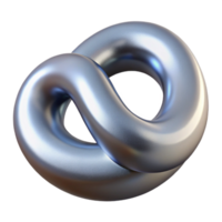 serene gothic Hyper-specific professional render of a single, floating, Klein bottle made of brushed aluminum Isolated cutout with Transparent Background authentic png