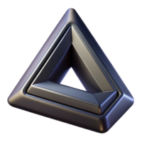 romantic radiant Hyper-specific professional render of an isolated, levitating, Penrose triangle made of obsidian Isolated cutout with Transparent Background artisan png