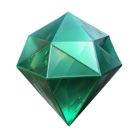 tranquil sumptuous Professional render, ultra-detailed, isolated cutout of a single, raw emerald crystal with Transparent Background artisan png