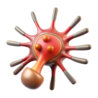 whimsical captivating Ultra-detailed, concept art style, isolated cutout biomechanical nerve ending with signal amplification and pain suppression with Transparent Background luxury png
