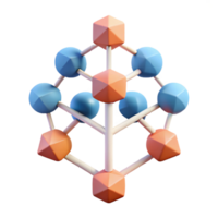 passionate wonderful A stylized, minimalist tree made of interconnected geometric shapes with Transparent Background elite png