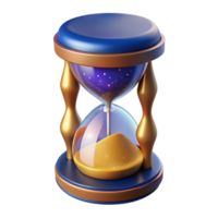 striking iconic Hyper-specific, isolated cutout of a celestial hourglass filled with stardust, professional render, concept art style with Transparent Background png