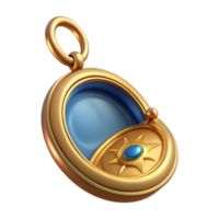 peaceful picturesque Ultra-detailed, professional render of a vintage locket with a picture inside with Transparent Background original png
