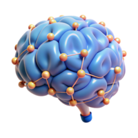 striking inspired A stylized brain with glowing neural connections with Transparent Background png