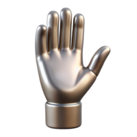 spectacular unforgettable A single, open hand reaching upwards, made of polished silver with Transparent Background png