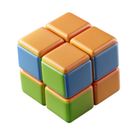 pitoresco inigualável hiperespecífico profissional render do a isolado, flutuando, rubik's cubo resolução intermediária isolado Cortar fora com transparente fundo png