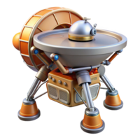 radiant remarkable Ultra-detailed, isolated cutout of a single, robotic space probe, hyper-specific mechanical details, concept art style with Transparent Background png