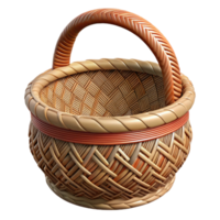 stunning unparalleled Hyper-specific, professional render of an intricately woven tribal basket with geometric patterns with Transparent Background png