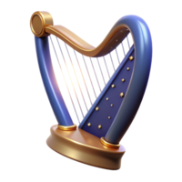 mesmerizing sought-after Hyper-specific, isolated cutout of a celestial harp made of starlight, professional render, photorealistic with Transparent Background png