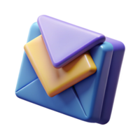 peaceful mesmerizing A stylized, abstract email icon made of folded paper with Transparent Background detailed png