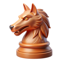 stunning urban Ultra-detailed, professional render of a solitary, floating, intricately carved wooden chess piece knight, morphing into a snarling wolf head with Transparent Background impeccable png