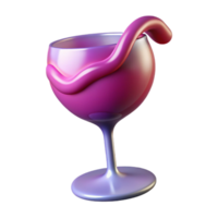 radiant distinctive A stylized, abstract wine glass icon made of flowing wine with Transparent Background png