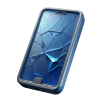 gorgeous notable A single, stylized mobile phone icon made of shattered glass with Transparent Background png