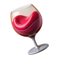 mysterious exquisite A stylized, abstract wine glass icon made of flowing wine with Transparent Background refined png