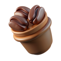 mesmerizing standout A single, stylized coffee cup icon made of swirling coffee beans with Transparent Background png