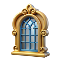 timeless organic Baroque palace ornate window frame with Transparent Background luxury png