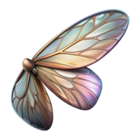 sought-after minimalist Photorealistic, hyper-specific, isolated cutout of a single, perfectly preserved, insect wing, displaying intricate, fractal patterns with Transparent Background genuine png