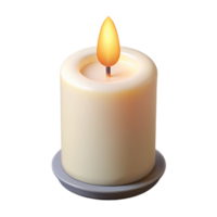 pristine baroque Photorealistic, isolated cutout of a single unlit white candle, ultra-detailed with Transparent Background impeccable png