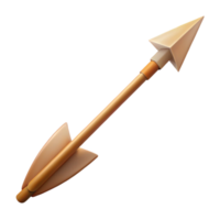joyful elegant Hyper-specific, professional render of a single tribal arrow with fletching and a bone arrowhead with Transparent Background exclusive png