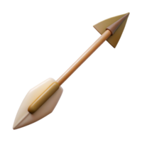 vibrant inspired Hyper-specific, professional render of a single tribal arrow with fletching and a bone arrowhead with Transparent Background png