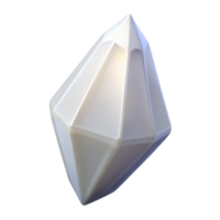 rare futuristic Concept art style, isolated cutout of a single, smooth, white quartz crystal with Transparent Background luxury png