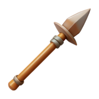 sought-after geometric Photorealistic hyper-specific isolated cutout of a tribal warrior's spear with a sharpened bone tip with Transparent Background top-tier png