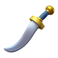 picturesque dramatic renaissance Hyper-specific, photorealistic render of a single Egyptian khopesh, curved sword, isolated cutout, ultra-detailed with Transparent Background high resolution png