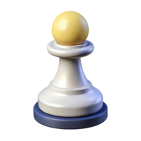 timeless traditional Professional render, concept art style of a single white chess pawn Isolated cutout with Transparent Background perfect clarity png