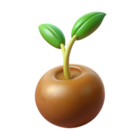 rare artistic Photorealistic, hyper-specific professional render of a single, isolated, sprouting seed with visible roots with Transparent Background precision png