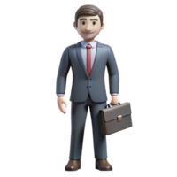 unparalleled traditional Businessman, suit and tie, holding briefcase, with Transparent Background flawless png