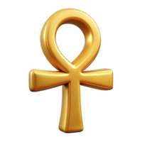 harmonious mesmerizing Ultra-detailed concept art illustration of a single stylized ancient Egyptian hieroglyph, Ankh symbol, isolated cutout with Transparent Background high quality png