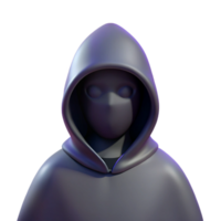 serene retro A mysterious, hooded figure cloaked in shadows with Transparent Background authentic png
