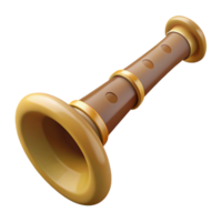mesmerizing coastal Concept art style, isolated cutout of a single tribal wind instrument made of bone with Transparent Background artisan png