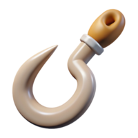 wonderful baroque Hyper-specific, professional render of a tribal fish hook carved from bone Isolated cutout with Transparent Background impeccable png