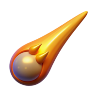 picturesque standout Ultra-detailed, photorealistic render, isolated cutout of a single, luminous, comet with a long, trailing tail with Transparent Background png